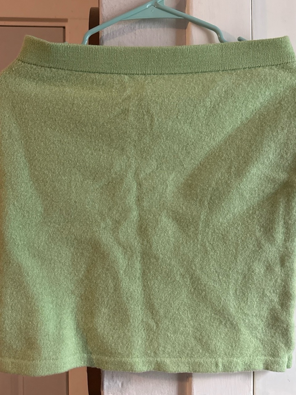 St. John Collection Light Mint Green Knit Mini Skirt